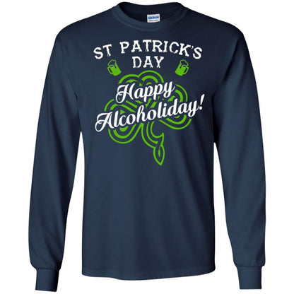 St. Patrick's Day T-shirt Happy Alcoholiday Navy