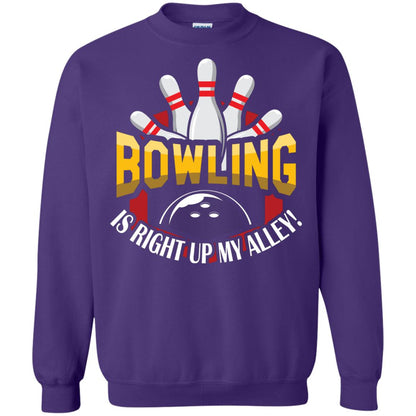 Bowler T-shirt Bowling Is Right Up My Alley Purple