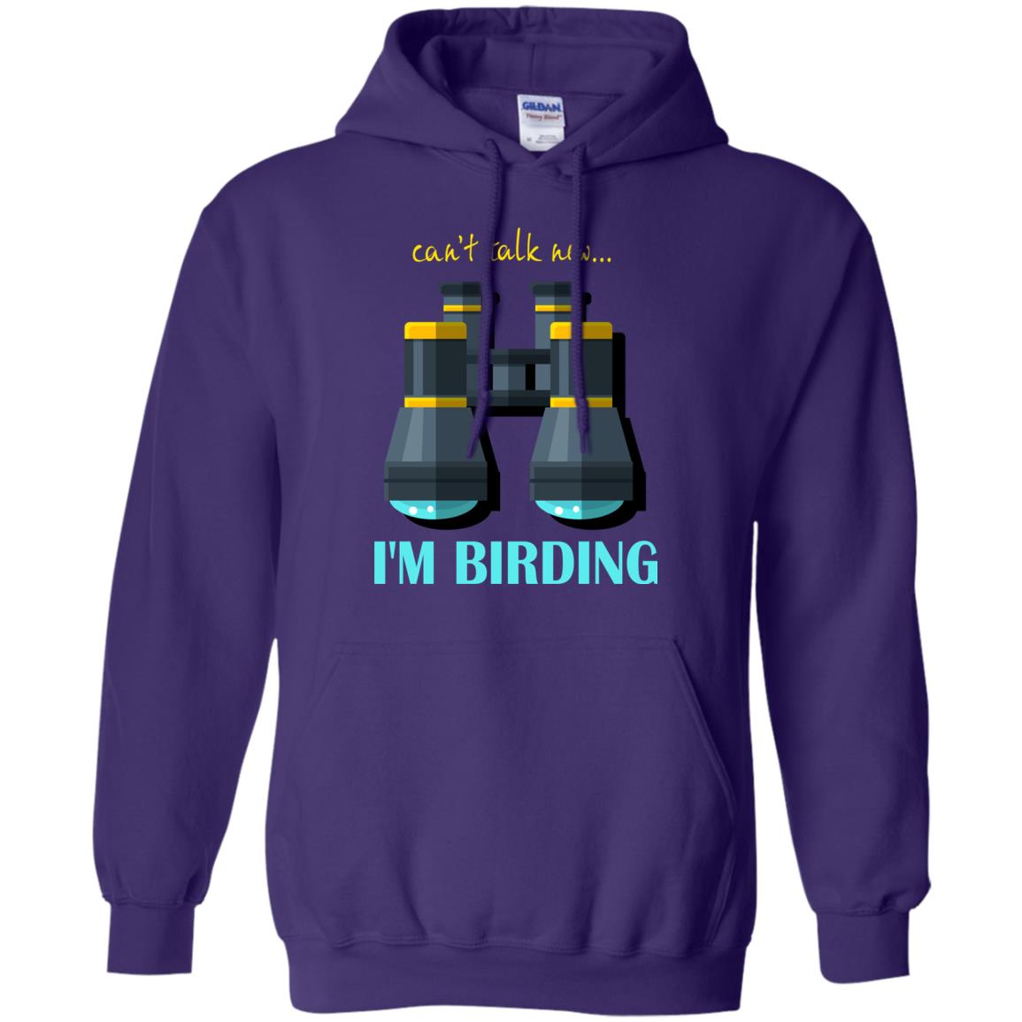 Bird-watching T-shirt Can't Talk Now I'm Birding Purple