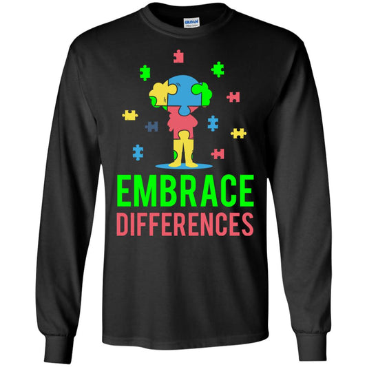 Autism Awareness T-shirt Embrace Differences Black