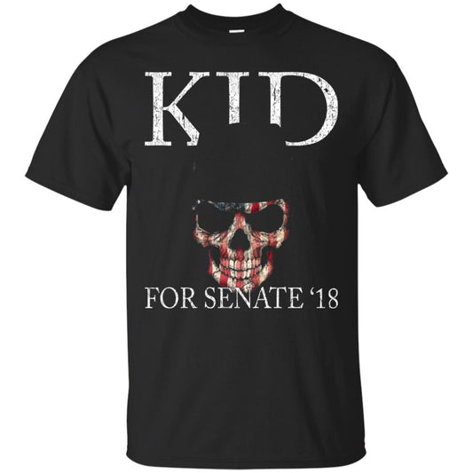 Kid For Senate 2018 Skull Flag And Fedora Rock It T-shirt Black
