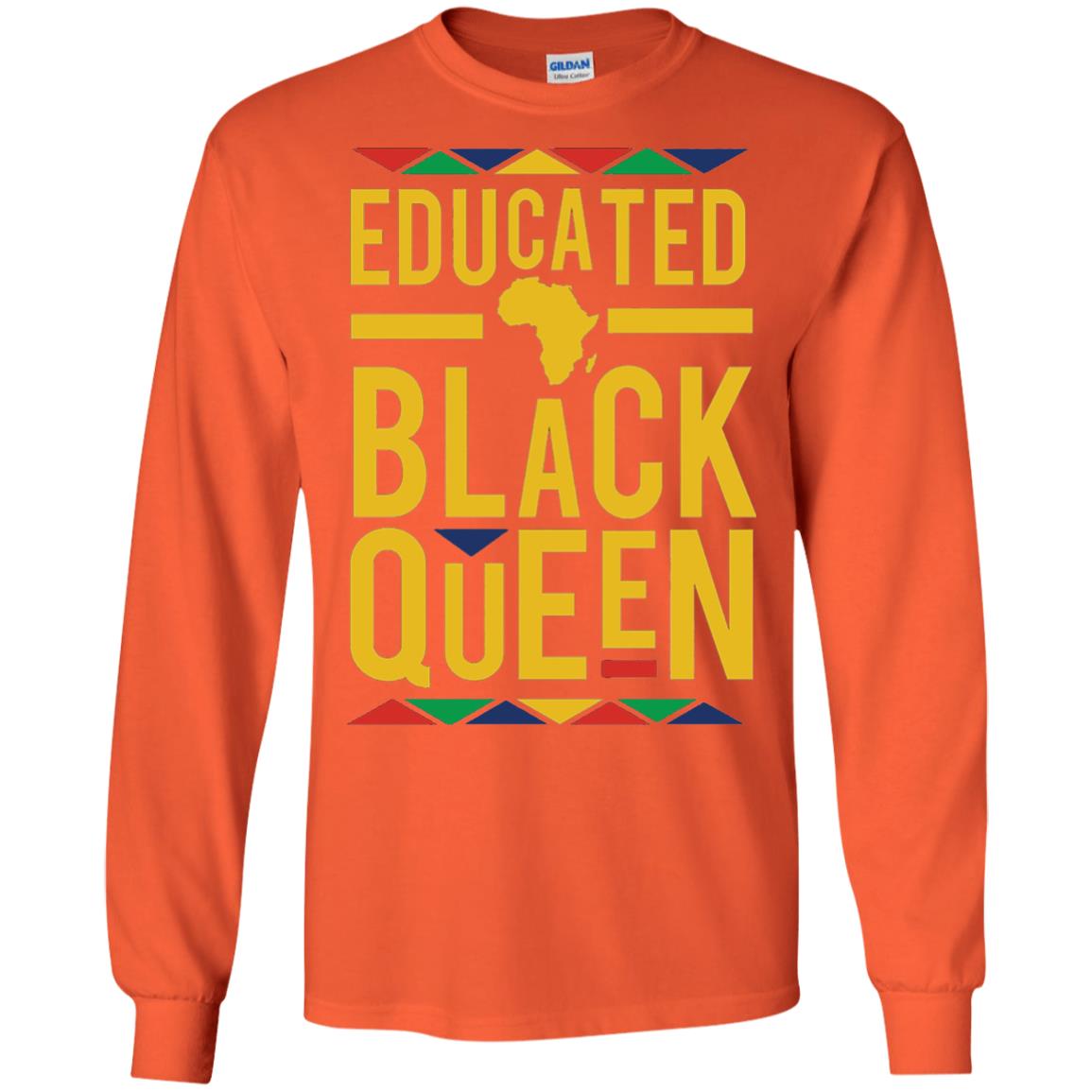 African Dna Pride T-shirt Dashiki Educated Black Queen Orange