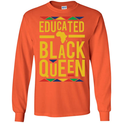African Dna Pride T-shirt Dashiki Educated Black Queen Orange