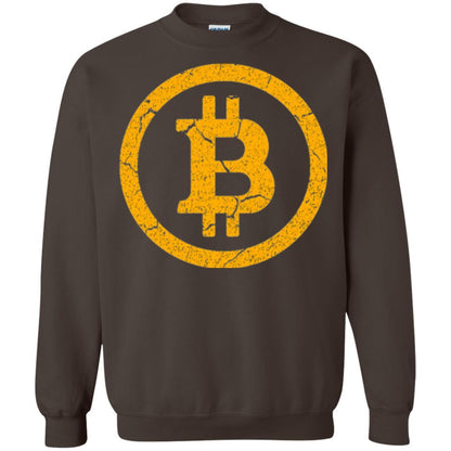 Bitcoin T-shirt Vintage Worn Distressed Look Design Dark Chocolate
