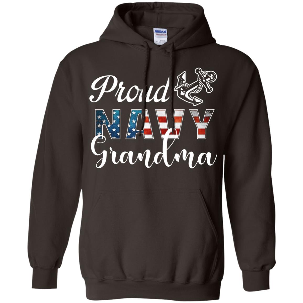 Proud Navy Grandma Military Mama Shirt Dark Chocolate