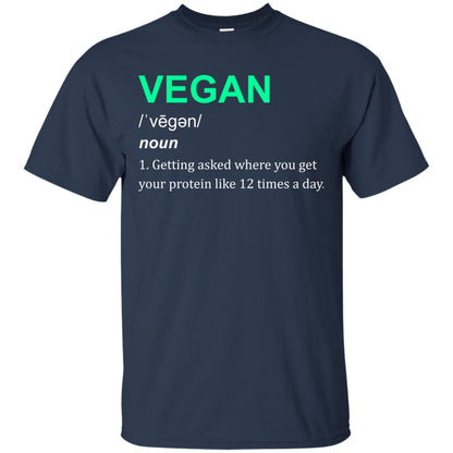 Vegan Shirt You Get Your Protein Like 12 Times A Day Navy