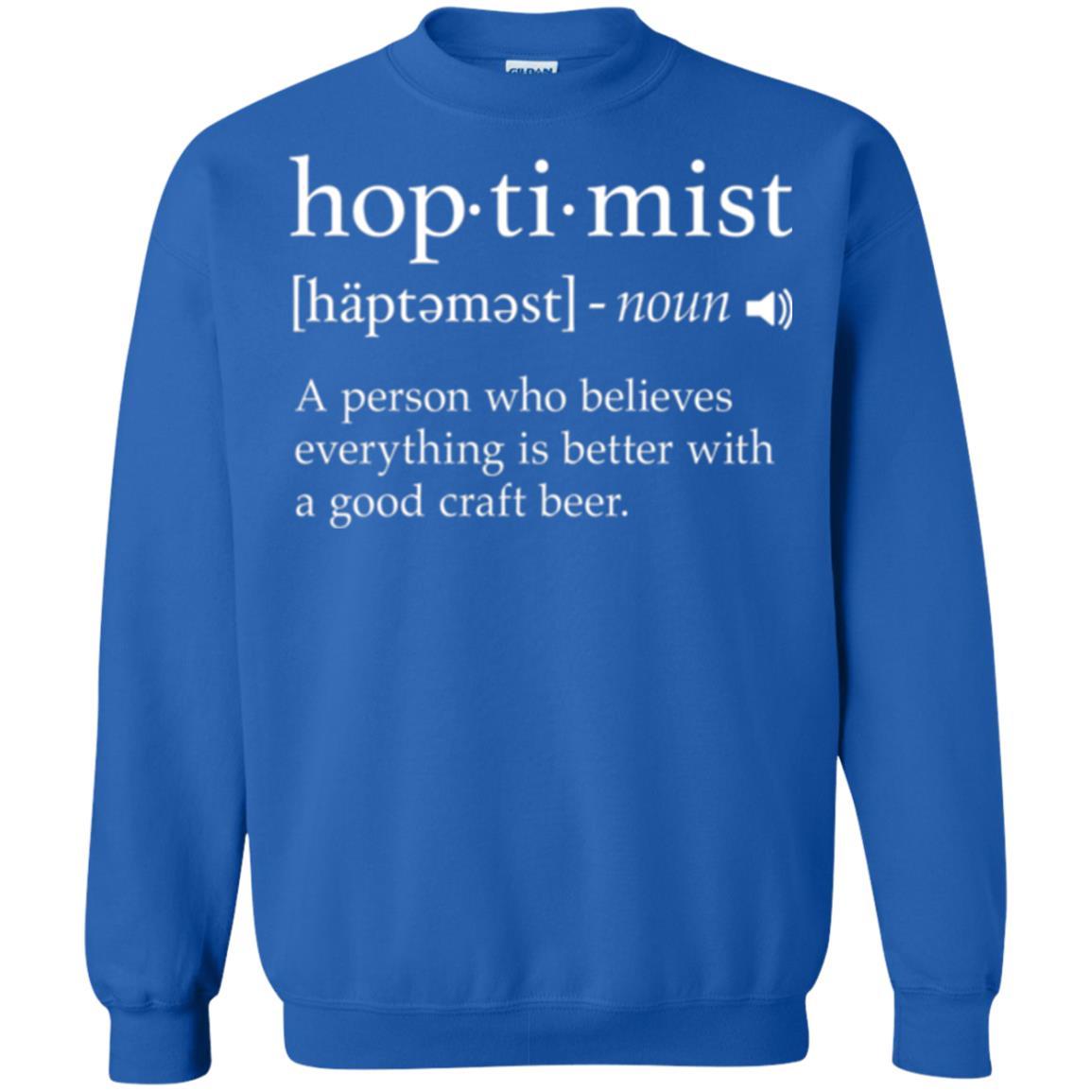Beer Lover T-shirt Hoptimist Definition Royal