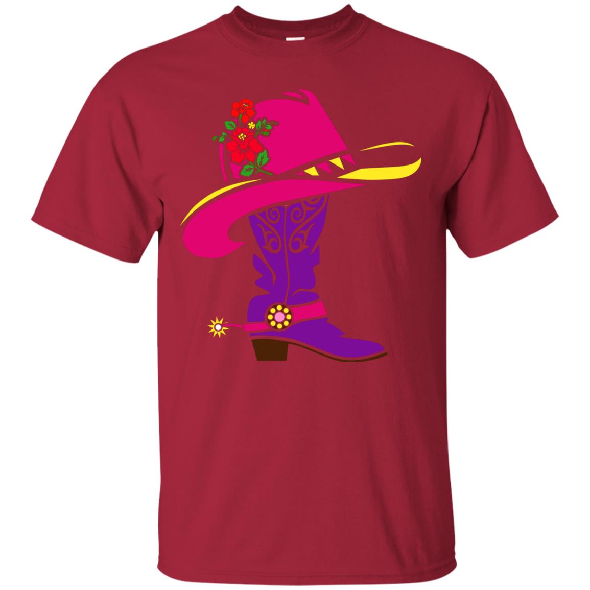 Cowgirl Boots With Hat T-shirt Cardinal