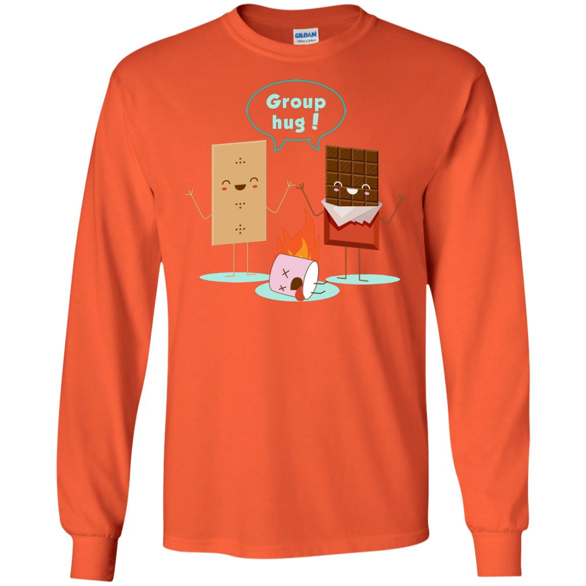 Funny Smores Chocolate Marshmallow Hiking Camping T-shirt Orange