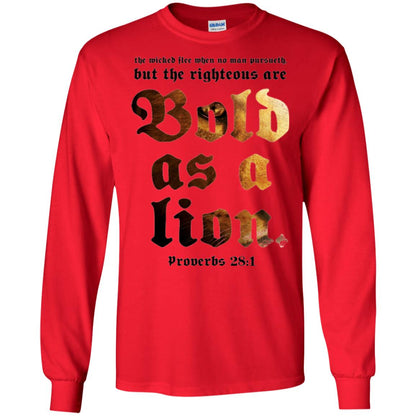 Christian T-shirt Bold As A Lion Red