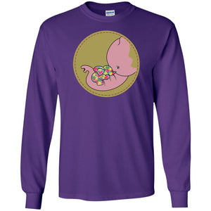 Elephant Mom And Baby Autism Awareness ShirtG240 Gildan LS Ultra Cotton T-Shirt