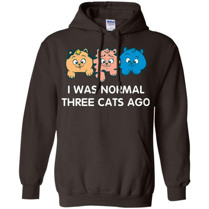 Cat Lover T-shirt I Was Normal Three Cats Ago Dark Chocolate