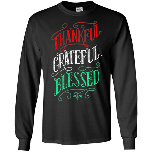 New Year T-shirt Grateful Thankful Blessed Black