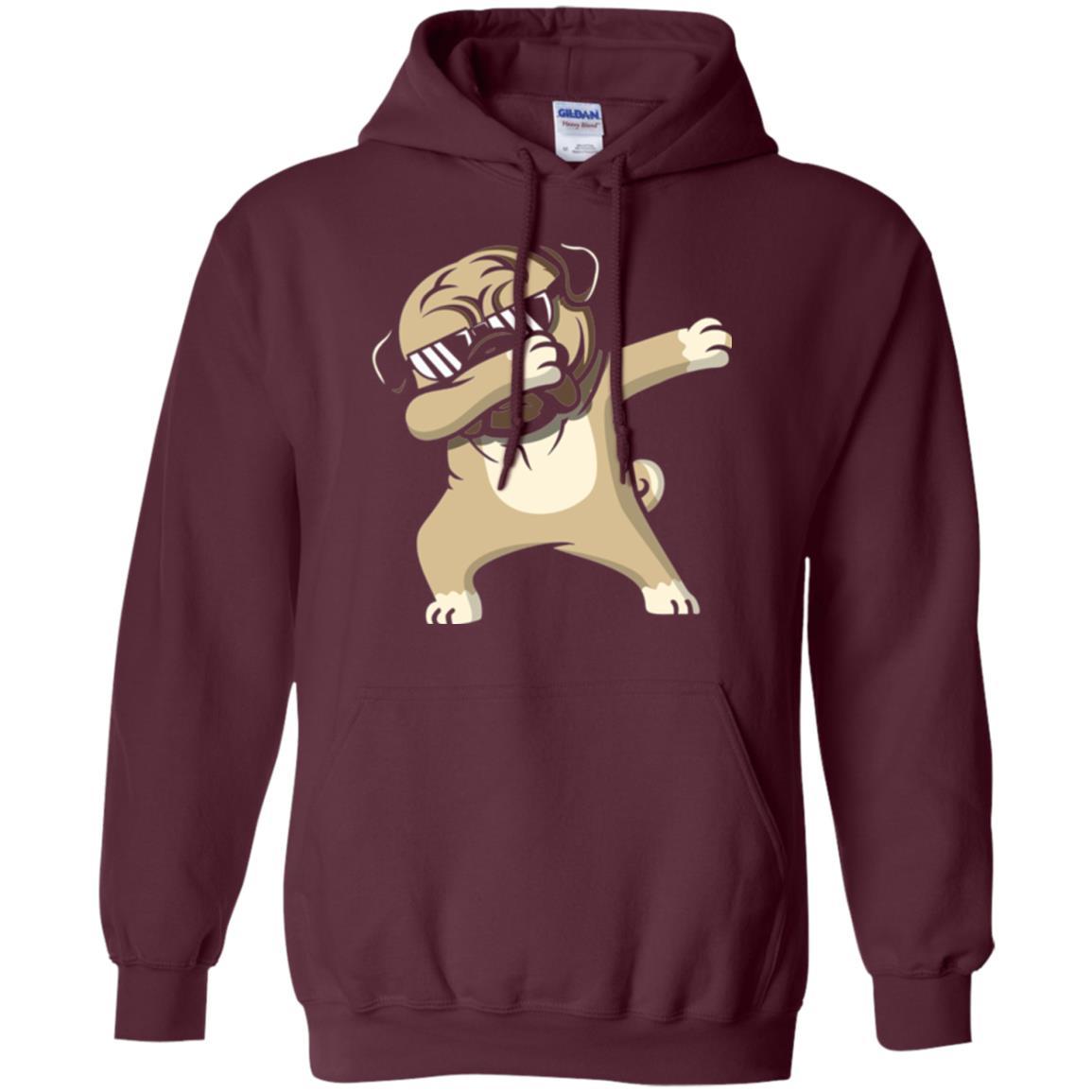 Dog Lover T-shirt Dabbing Pug T-shirt Maroon