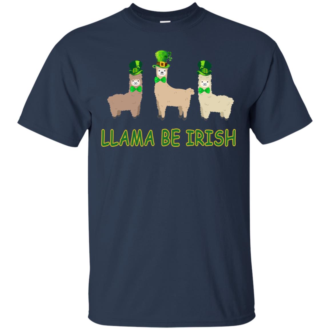 Llama Be Irish Ireland Gift Shirt Navy
