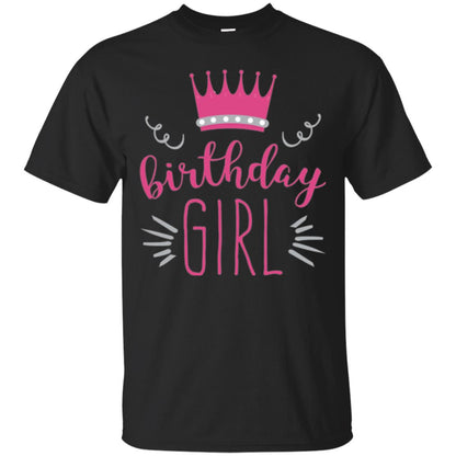 Tiara Crown T-shirt Girl_s Youth Birthday Princess T-shirt Black