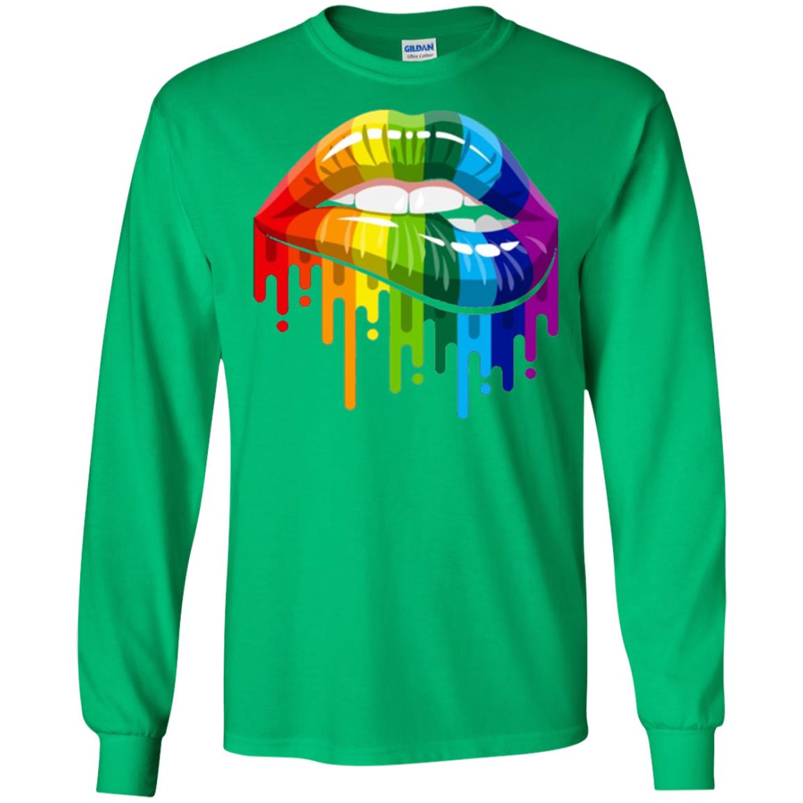 Rainbow Lips Pride Lgbt T-shirt Irish Green