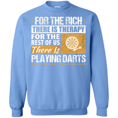 Dart Game T-shirt For The Rich There Is Therapy Playing Darts Carolina Blue