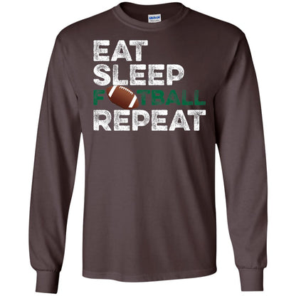 Eat Sleep Football Repeat Football Lover Shirt Dark Chocolate