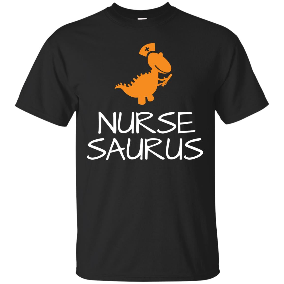 Nurse Saurus Dinosaur Nurse Cap T-shirt Black