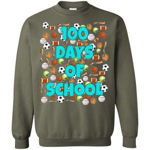 100 Days Of School T-shirt For Kids Love Sports