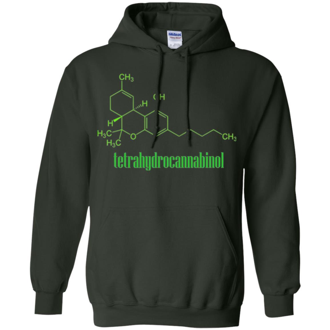 Canabis Molecule T-shirt Tetrahydrocannabinol Thc Forest Green