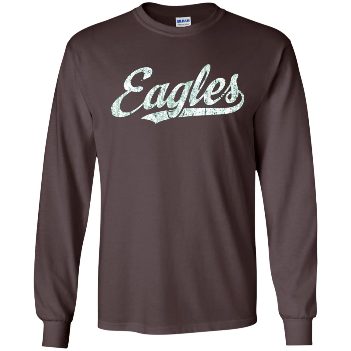 Eagles Mascot T-shirt Vintage Sports Name Dark Chocolate