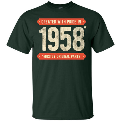 Created With Pride In 1958 Mostly Original Parts 60th Birthday T-shirt Forest
