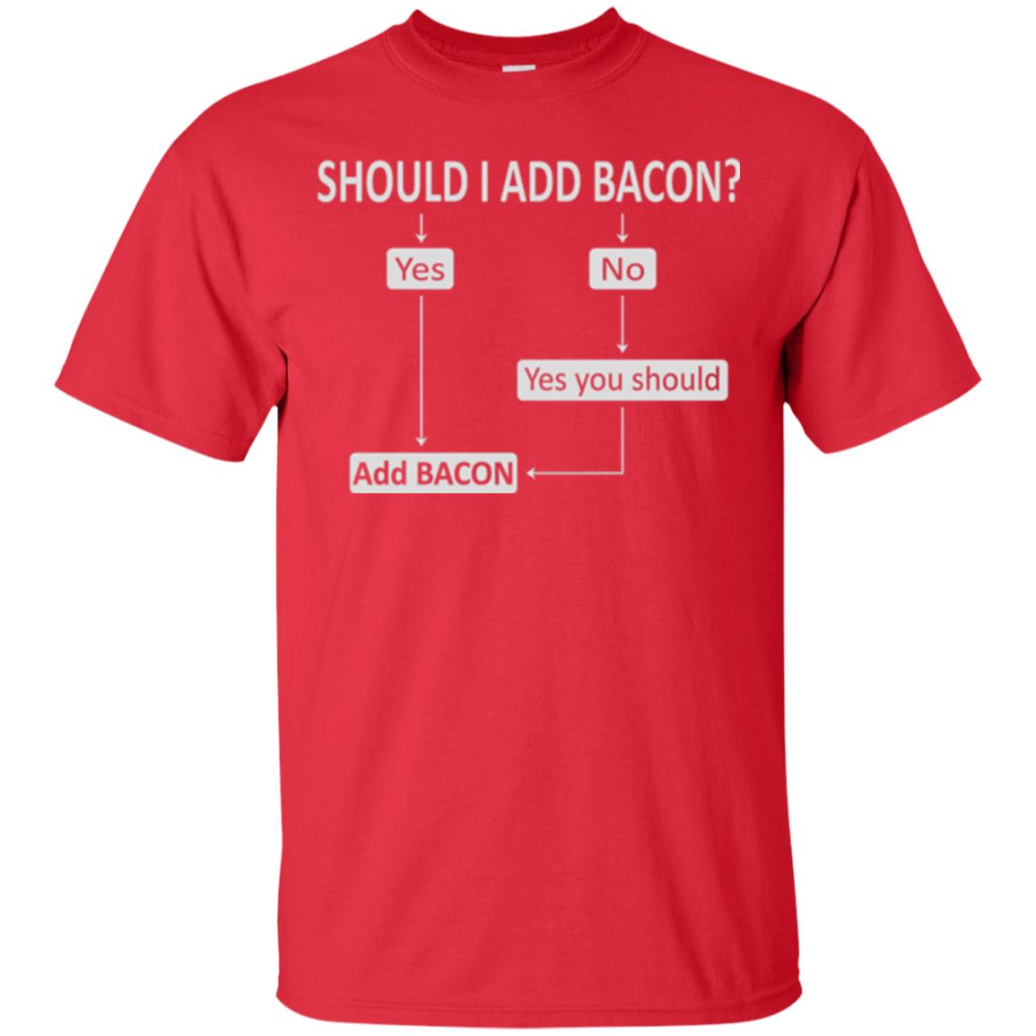 Bacon Lovers T-shirt Shoud I Add Bacon Red