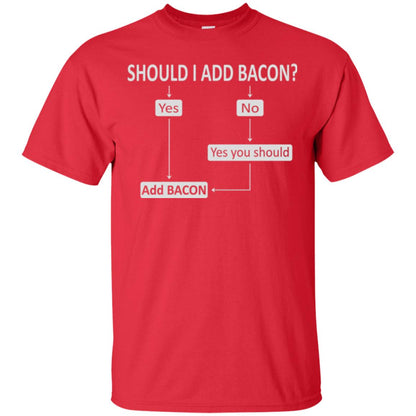 Bacon Lovers T-shirt Shoud I Add Bacon Red