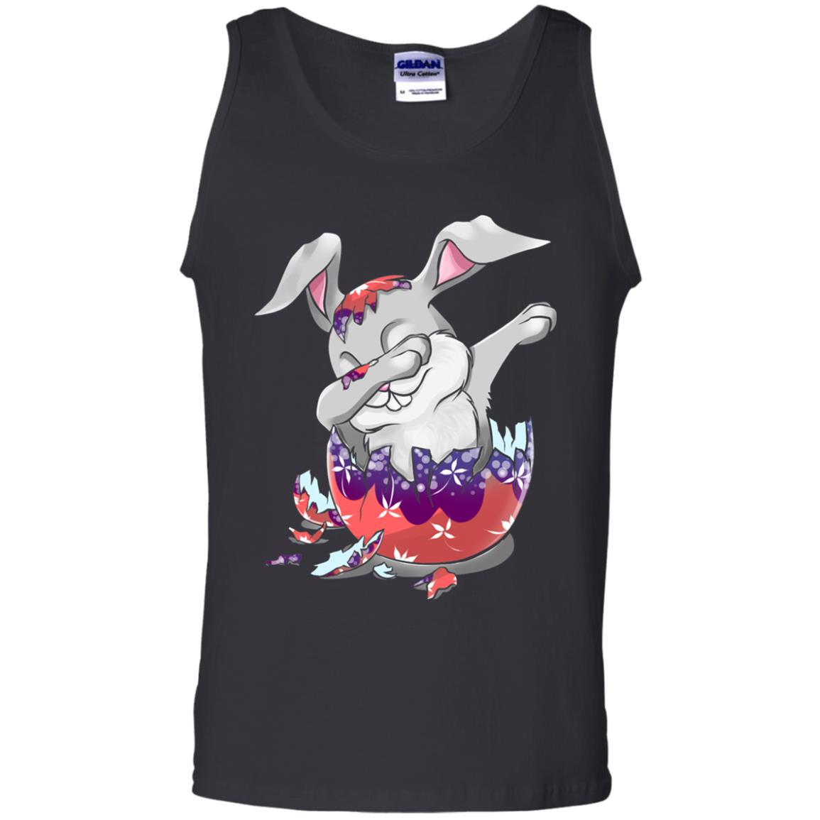 Funny Dabbing Bunny T-shirt For Kids Easter Gift Black