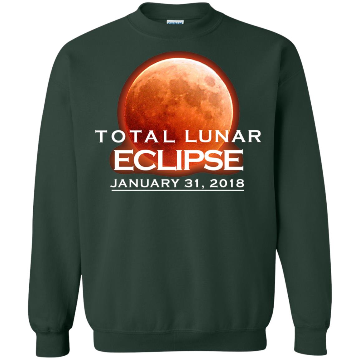 Lunar Eclipse T-shirt January 31, 2018 Graphic T-shirt Forest Green
