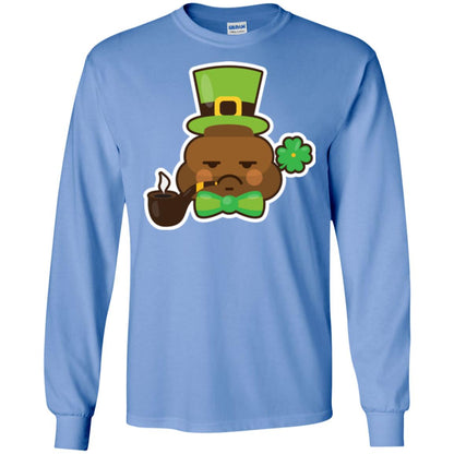 Saint Partick_s Day T-shirt Leprechaun Poop Emoji With Patrick Hat Carolina Blue