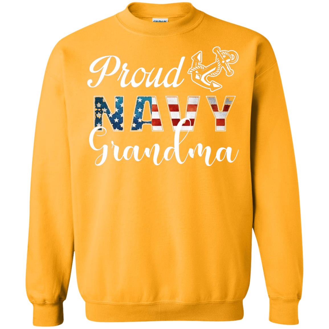 Proud Navy Grandma Military Mama Shirt Gold