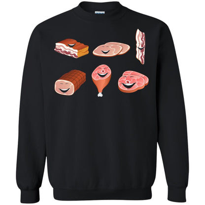 Funny Bbq T-shirt Meat Family Black
