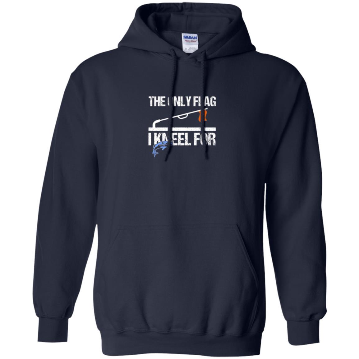 Fisherman T-shirt Ice Fishing Tip Up Flag T-shirt Navy