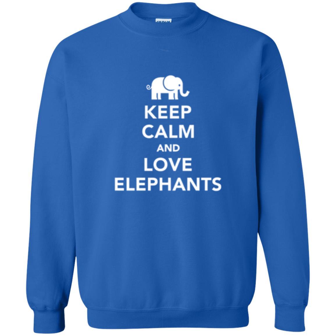 Elephant Lover T-shirt Keep Calm And Love Elephants T-shirt Royal