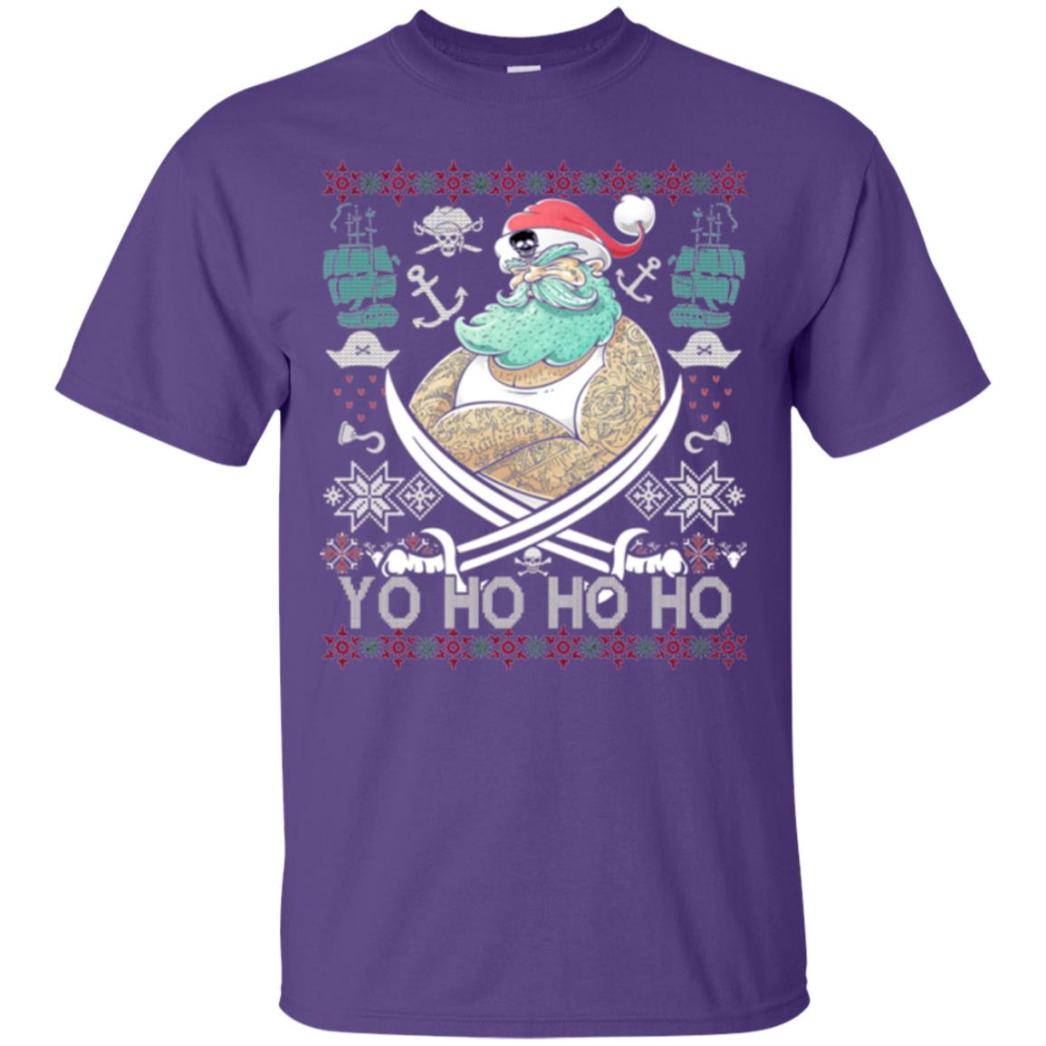 Christmas T-shirt Santa Pirate Purple