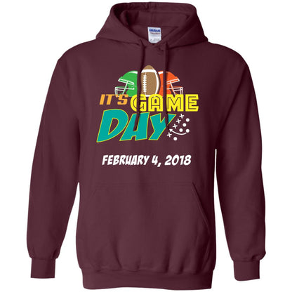 Football Lover T-shirt It_s Game Day February 4 2018 Maroon