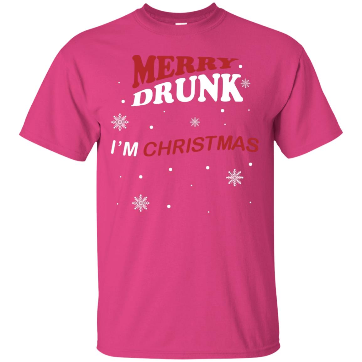 Merry Drunk I'm Christmas I'm Drunk Funny Drunken X-mas Shirt Heliconia