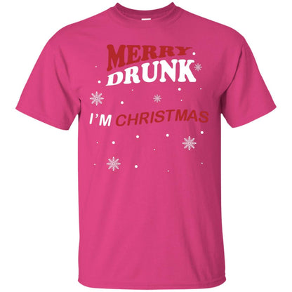 Merry Drunk I'm Christmas I'm Drunk Funny Drunken X-mas Shirt Heliconia