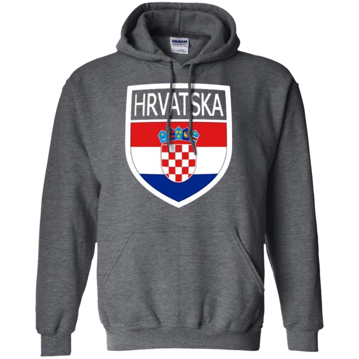 Croatia Shield T-shirt Hrvatska Patch Croatian Flag Badge Dark Heather