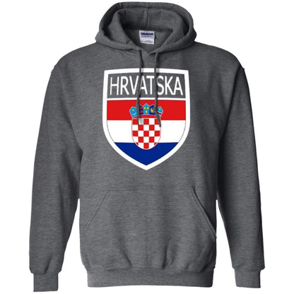 Croatia Shield T-shirt Hrvatska Patch Croatian Flag Badge Dark Heather