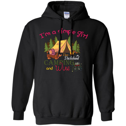 I’m A Simple Girl I Love Dachshund Camping And Wine Shirt Black