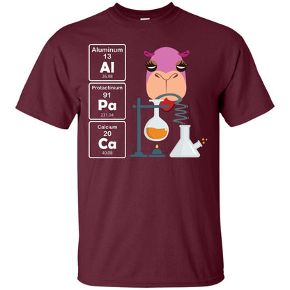 Al-pa-ca Funny Element Chemistry Alpaca Lover Shirt Maroon