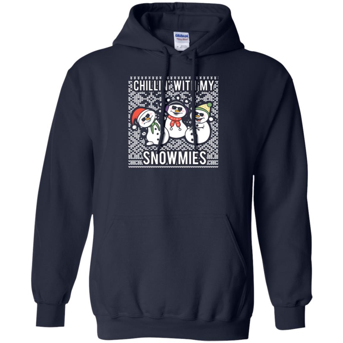Christmas T-shirt Chillin' With My Snowmies Navy