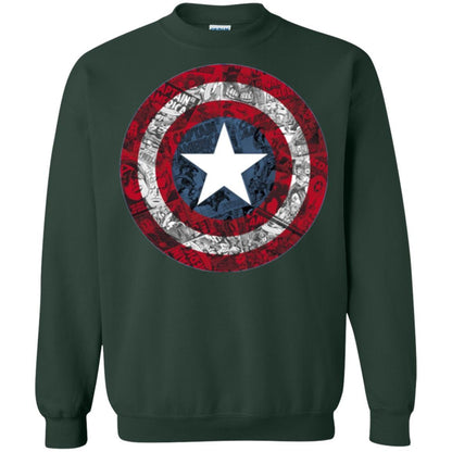 Film T-shirt Captain America Avengers Shield Comic Graphic Forest Green