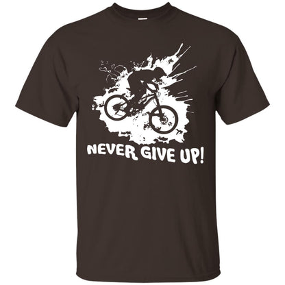 Biker T-shirt Never Give Up Dark Chocolate