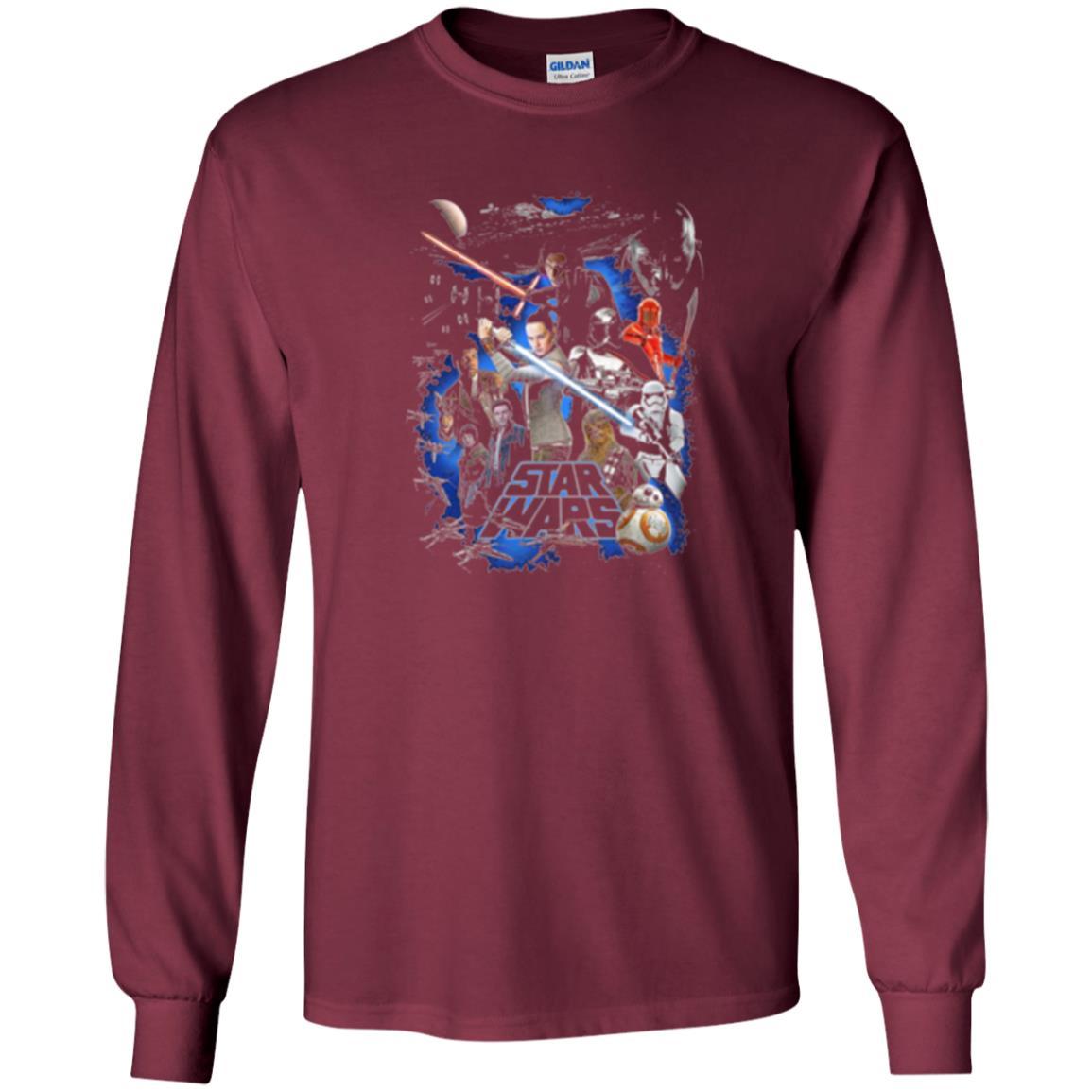 Film T-shirt Star Wars Last Jedi Classic Epic Film Poster Graphic Maroon