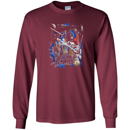 Film T-shirt Star Wars Last Jedi Classic Epic Film Poster Graphic Maroon